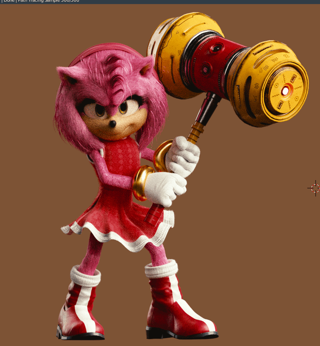 Amy Rose Sonic Movie CGI Style Fanmade Imagen AI Modelo LoRA